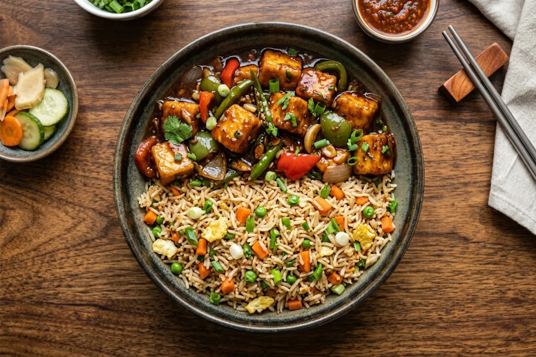 Fried Rice with Chilli Paneer